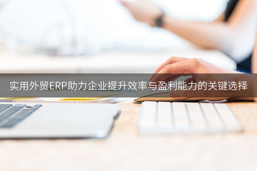 实用外贸ERP助力企业提升效率与盈利能力的关键选择